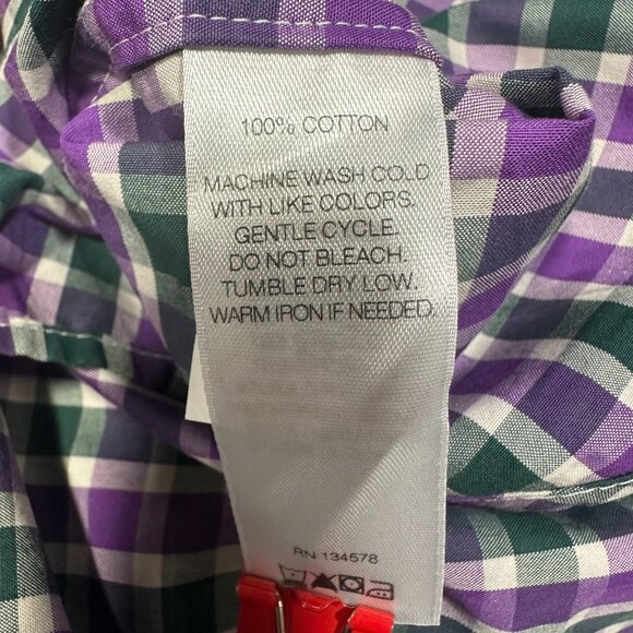 Vineyard Vines Shirt Mens Large Slim Fit Murray Button Down Purple Plaid Pocket - Picture 5 of 7